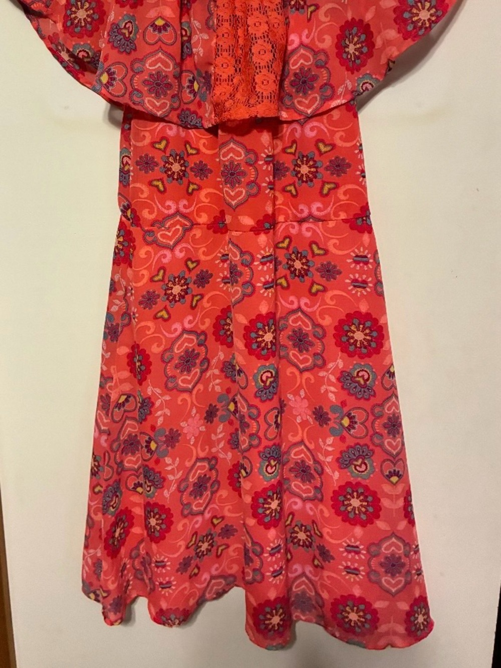 wonder nation Coral Floral Casual Maxi Dress